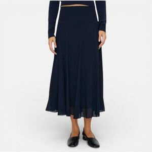 Reformation A-Line Sheer Midi Skirt In Black Size XS